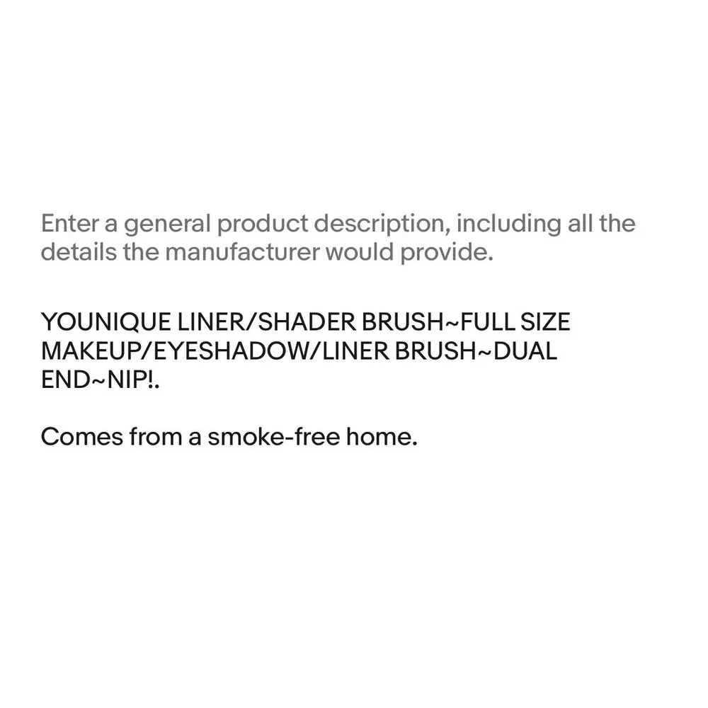 YOUNIQUE LINER/SHADER BRUSH~FULL SIZE MAKEUP/EYESHADOW/LINER BRUSH~DUAL END~